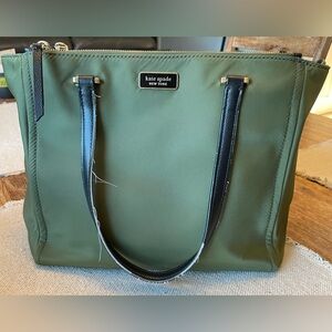 Kate Spade Green Medium Tote Bag (Handle wear/missing crossbody strap)
